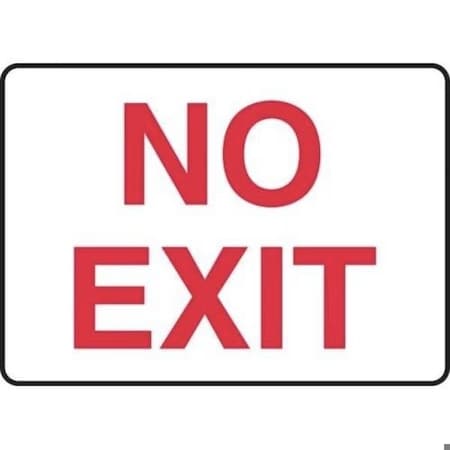 Accuform No Exit, Aluminum, 7 in x 10 in, Mounting Holes FRMADM486VA